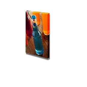 Canvas Prints Wall Art - Blue Drink in Glass Bottle | Modern Wall Decor/Home Decoration Stretched Gallery Canvas Wrap Giclee Print. Ready to Hang - 18" x 12"