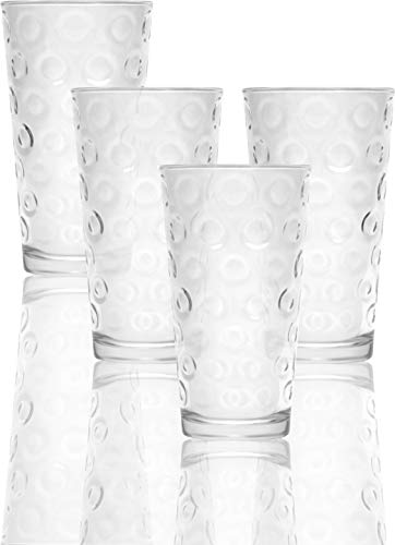 image for Circleware 40180 Circle Set of 4-15.7 oz Heavy Base Highball Drinking 