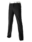 TheLees (TLP1) Mens Business Slim Straight Fit Flat Front Dress Pants