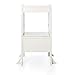 Guidecraft Contemporary Kitchen Helper Stool - Ivory W/Keeper and Non-Slip Mat: Adjustable Height, Wooden Foldable Cooking Learning Step Stool for Kids, Children Safety Tower