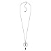 Silpada 'Tassel Fringe' Cut-Out Pendant Necklace in Sterling Silver with Crystals