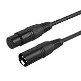 XLR Cable,CableCreation 10FT 3PIN XLR Male to Female Balanced Microphone Cable for Recording Applications,Mixers,Speaker Systems,DMX Lights.Black