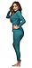 Women's Soft 100% Cotton Waffle Thermal Underwear Long Johns Sets (Large, Teal Blue)