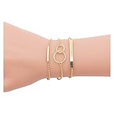 Boosic Multi layer Bracelet Infinity Circle Bar Tube Charm Multi Strand Bracelet Dainty Jewelry