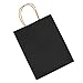 bagmad 50 Pack 5.25x3.25x8 Inch Plain Black Small Gift Paper Bags with Handles Bulk, Kraft Paper Bags, Party Favors Grocery Retail Shopping Business Craft Cub Sacks (Black 50pcs)
