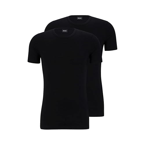 HUGO Men's 2 Pack Crew Neck Stretch Undershirts Boxer Briefs, Black, XXL (Pack of 2)