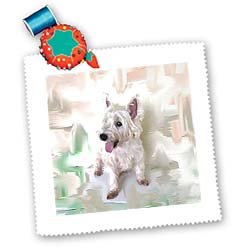 3dRose Westie Square Quilt Sheet, 10 by 10-Inch