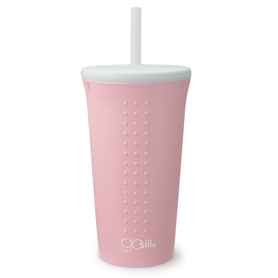 GoSili - Silicone Straw Cup (16oz/470ml) - Millennial Pink