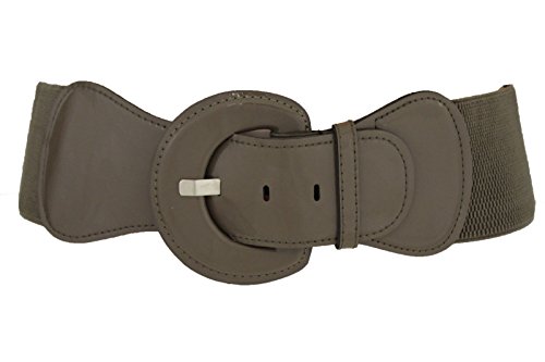 TFJ Women Fashion Belt Hip Elastic High Waist Band One Size XS S M Dark Gray Taupe