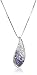 Sterling Silver with Swarovski Elements Crystal Teardrop Pendant Necklace, Purple, 18