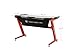 Ficmax Gaming Desk Z Shaped Gaming Computer Desk with LED Light Pro Gamer Computer Table with Leather Fender Cloth Ergonomic PC Desk for Gamer Z Leg Home Office Desk Large Size Esport Gaming Desk(Red)