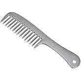 MPMH Premium Aluminum Horse Mane and Tail Comb, 9 Inches, Professional Metal Grooming Tool, Silver