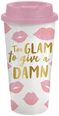 Slant Insulated Travel Mug For Women, Too Glam To Give A Damn