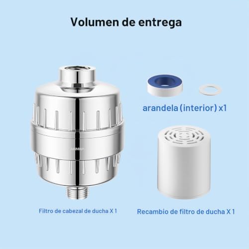 Filtro universal de duche de 15 estágios com vitamina C, purificador de água anticalcário e anticloro, amaciante para cuidados de pele e cabelo, ligação padrão G1/2