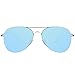 SOJOS Classic Aviator Sunglasses for Women Men Metal Frame Spring Hinges SJ1030, Silver/Blue
