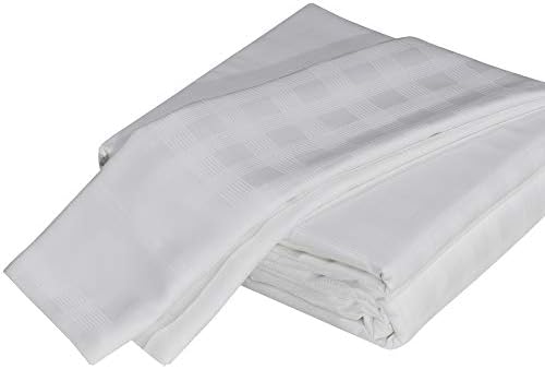 DTY Bedding Premium King Bamboo Sheets - Luxuriously Soft and Comfortable 4-Piece Bamboo Bed Sheet Set from 100% Bamboo Viscose– King Bamboo Bedding, Dobby Check White