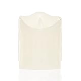 Etronic Real Wax 3D Dancing Flame Tear Wave Shaped Flickering Flameless Battery Powered LED Pillar Dripless Motion Candle, 3