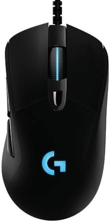 Logitech G403 Hero 25K Gaming Mouse, Lightsync RGB, Lightweight 87G+10G optional, Braided Cable, 25, 600 DPI, Rubber Side Grips, Black