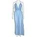 Women Dress,Haoricu Hot Sale!2017 Sexy V-Neck Women Summer Chiffon Sleeveless Boho Chiffon Evening Party Beach Long Dressss White (S, Blue)