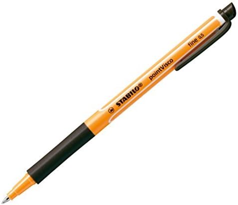STABILO 'pointVisco' ROLLERBALL PENS 0.5mm - BLACK (1099/46) PACK OF 10