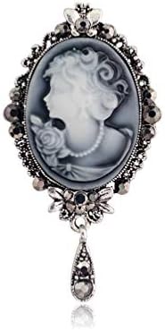 GAOZONGTER Retro Vintage Inspired Cameo Lady Maiden Crystal Rhinestone Pin Brooches for Women Bridesmaid Brides Wedding Gifts