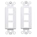 AllSmartLife QuickPort Decora Wall Plate Insert for 3-Port Keystone Jack Standard Size, Thermoset, Device Mount - White