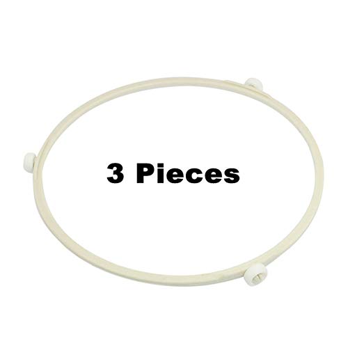 6.9"Diameter Microwave Oven Glass Turntable Rotating Support Roller Ring Replacement Part(Light Yellow,3Pcs)