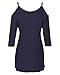 Styleword Women's Three-quarter Sleeves Off Shoulder Casual Shirt Tops(Navy,XL)