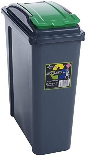 Galleries Wham 25/50 Litre Plastic Waste Bin with Flap Lid Green 25L