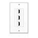 TNP HDMI Wall Plate (3 Port, White) HDMI Face Plate Socket Insert Jack Outlet Panel Mount Support 4K 60Hz HDR ARC/eARC Full HD 3D Ethernet High Speed Cable Extension Coupler f/Projector & Home