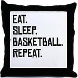 Jumkim Eat Sleep Basketball Repeat Throw Pillow Case Cushion Cover 18 x 18 inches