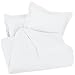 Amazon Basics 3 Piece Lightweight Microfiber Duvet Cover Set with Snap Buttons, King, Solid, Bright White