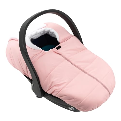 SERAPHY Car Seat Cover Baby Winter Carseat Cover for Babies, Universal Warm Infant Car Seat Canopy & Stroller Covers Accessories for Newborn Boy Girl Essentials, Pink