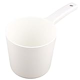 Uxcell Plastic Home Kitchenware Round Nonslip Grip Deep Water Dipper Ladle Scoop White