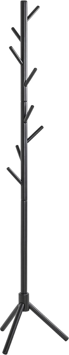 HAKU Hall-Tree Black, Solid Wood - Dim.: H 174 cm X Ø 43 cm, Style: Traditional