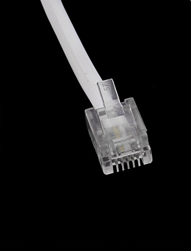 RJ11 6P2CTelephone Fax Machines Modems Straight Cable Wire Line8M / 26.2ft Long for Landline Telephone, White (8M) - Thumbnail 3