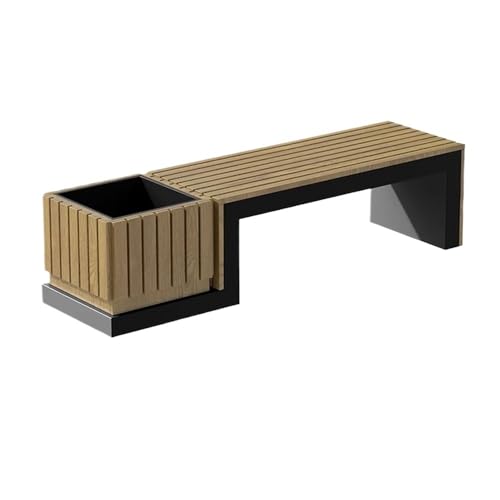 XRXwuf689 Outdoor Garden Bench Backless Wooden Bench with Steel Bottom Plate, Suitable for Outdoor Porch, Courtyard, Terrace, Park Seats Park Bench(Medium)