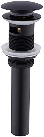 Bathroom Faucet Vessel Vanity Sink Pop Up Drain Stopper with Overflow, Solid Brass, Color Black