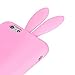 iPhone 6/6s Cover,Hecheng Cute Long Ear Rabbit with Furry Tail Silicone Bunny Case for Apple iPhone 6 4.7 inch-Pink