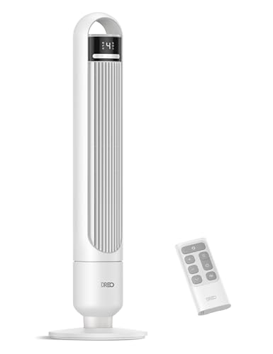 DREO Tower Fan for Bedroom, 4 Speeds, 3 Modes Standing Fans for