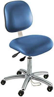 BioFit Static-Control Chair, Class 100; Type K, Stat. Dissip Vinyl, Blue, Desk H 17-22"
