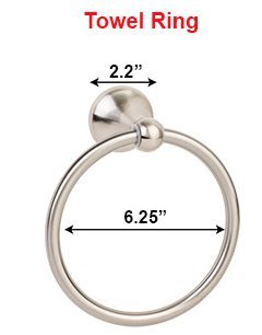 5 Piece Contemporary Bathroom Hardware Accessories Set With 24" Towel Bar- (Satin Nickel) - Thumbnail 6