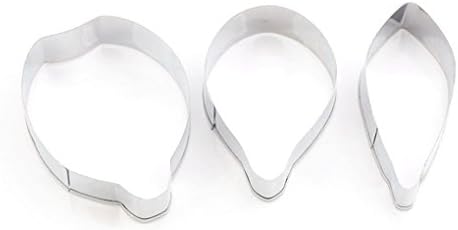 Gloryelenxs 3 pcs/Set DIY Anemone Petal Cutters Set Stainless Steel Biscuit Cake Fondant Decoration Mold Party Dessert Baking Tool