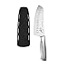 Guy Fieri Signature Stainless Steel Rocking Santoku Knife with Sheath (7-Inch, Black)