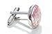 Digabi Pink Mother of Pearl Round Shaped Cufflinks with Gift Box