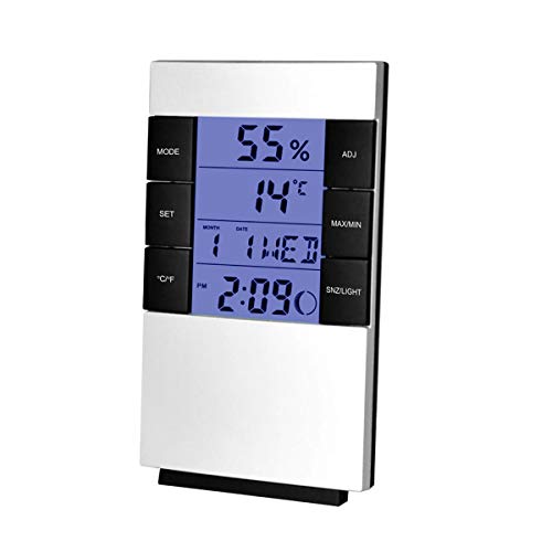 Yesbaby LCD Humidity Temperature Meter Hygrometer Room Indoor Thermometer Clock