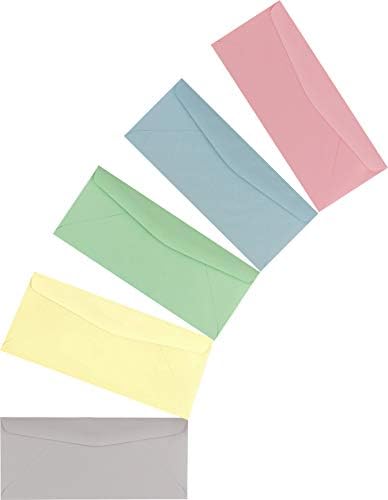 50 Business Envelopes, Standard Flap (Multi Color Pack, 9.5" x 4.125")