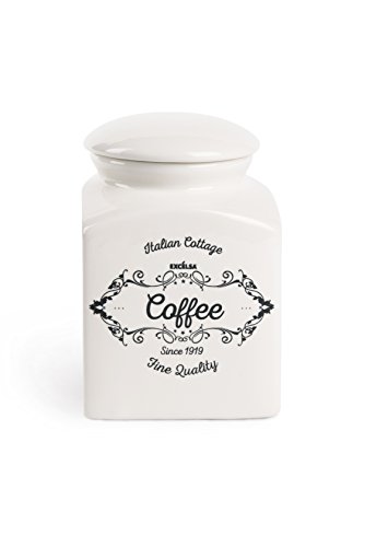 Excelsa Fine Quality Coffee Jar, Ceramic, White