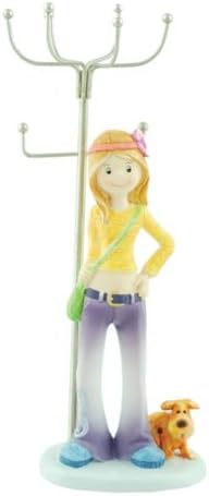 Jewelry Holder with Girl and Dog, 7-inch (Random Style) (Holds: Necklaces, Bracelets, Hair Bands, Rings)