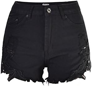 iRachel Womens Sexy Ripped Lace Tassel Hot Pants Summer Casual High Waist Shorts